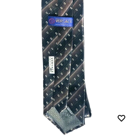 New Versace 100% Silk Men's Tie  Made In Italy Rich Brown Pattern - Picture 1 of 6